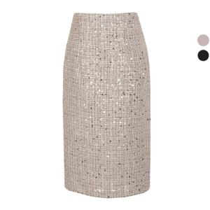 여성 스팽글 포인트 H라인 미디 스커트