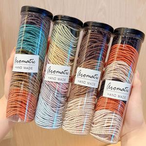 머리끈 100개 세트 고무끈 리본 슈슈 고무줄 헤어끈 스크런치 고무줄 곱창밴드 똥머리