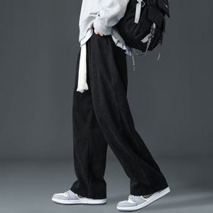 남자 겨을 기모일자팬츠 골덴스타일 밴딩 와이드팬츠 남성바지 남성면바지 남성슬랙스