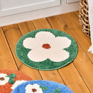 L 꽃무리 터프팅 미니러그 겸 방석 그린 D35