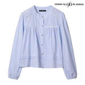 [롯데백화점]스트라이프 펀칭 셔링 블라우스 (NP3BA040L0)