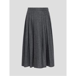 울 체크 볼륨 스커트  그레이 (BF5927C573)