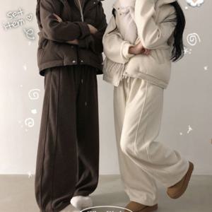 [브리치]  / 토듀 후드 집업 + 절개 롱 팬츠 + 패딩조끼 set