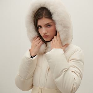 [샤틴]벨티드 구스다운 롱 패딩코트 S254M853