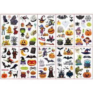 (10장세트)KC인증 XW할로윈 어린이 타투스티커 판박이 마스크 분장 흉터 문신스티커, B(W), 1개