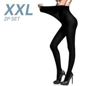 아띠Ahtty 신축성 좋은 국산 2XL 빅사이즈 롱다리 입체 편직 고탄력 80D 팬티 스타킹 2P 세트