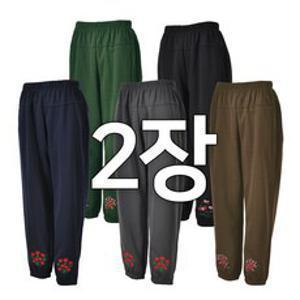 2장세트 여성 겨울 꽃 자수 기모 몸빼 바지 엄마 할머니옷 편한 밴딩 바지