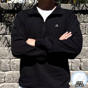 백화점정품 아이더 EIDER 세미오버 커플 하프집업 맨투맨 티셔츠 데일리 클래식 가을 겨울 블랙 기본티 (양말증정)