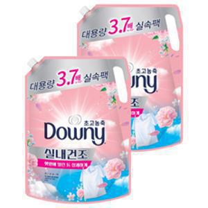 다우니 실내건조 초고농축 섬유유연제 플로럴 블로썸향 리필, 2.6L, 2개