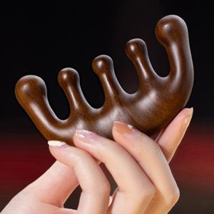 1+1 우드 나무 두피 얼굴 다리 종아리 림프 괄사 마사지 도구