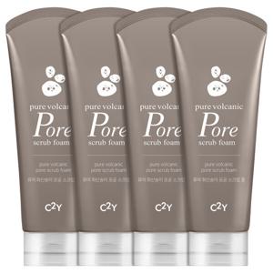 C2Y 퓨어 화산송이 모공 스크럽 클렌징폼 220ml 4개