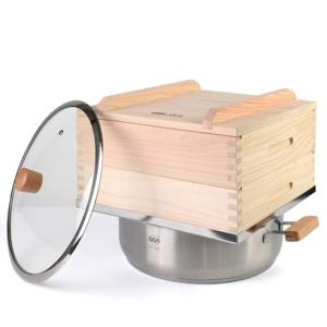 GGS 명품편백나무 찜기+전용 다용도 전골냄비 대형 2단 세이로무시