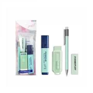 스테들러 파스텔 문구 세트 4가지칼라  / 샤프+형광펜+슬라이스지우개+지우개리필/  생일 단체 기념선물