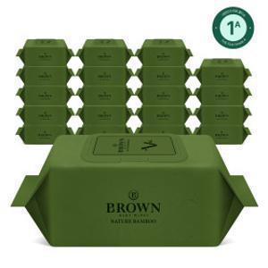 브라운 생분해 1등급 아기물티슈 네이처 밤부 70매 캡형 10팩+10팩