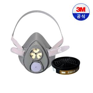 3M 3200 방독면 + 3301K-100 정화통 세트 벌초 작업 농약 제초 살포용 가을맞이 최대 이벤트