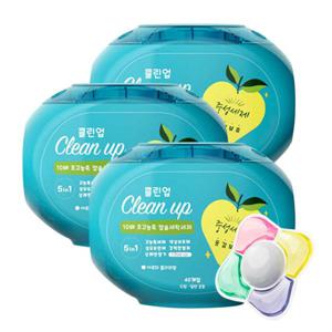 클린업 5in1 캡슐세탁세제 아로마 플라워향 드럼/일반/섬유유연제 겸용 40개입 3개 올인원 10배 고농축