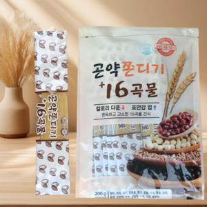 16가지 국내산 곡물과 곤약을 함유한 쫄깃하고 고소한 곤약쫀디기 200g X 5봉 (20g X 50개)