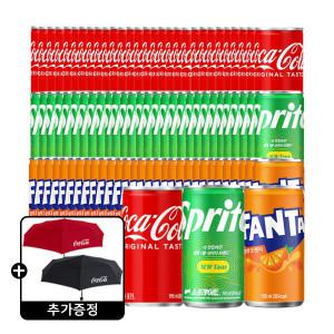 코카콜라+스프라이트+환타 190ml 90캔 (각 30캔) +(증정)코카콜라 우산