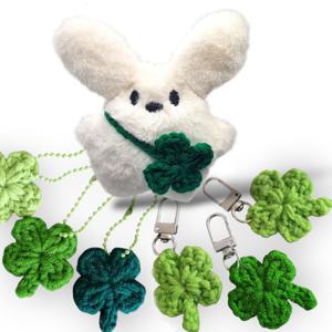 크로버 인형키링 손뜨게 키링 핸드메이드 행운 네잎 클로버 단체 선물 답례품 네잎클로버