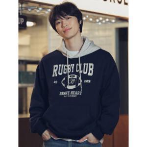 공용) 플리스 그래픽 배색 스웨트 후디_MSE4TH3903