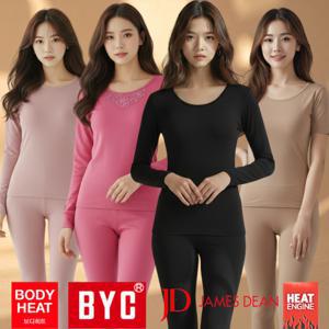 (5%쿠폰) BYC 여성 발열 내복 세트 기모 극세사 히트텍 겨울 내의 바지 상의 할머니 빅사이즈 제임스딘순면