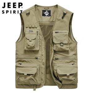 JEEP SPIRIT 조끼 낚시복 남성 여름 멀티포켓 민소매 조끼 M-6XL