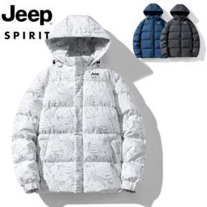 지프 JEEP SPIRIT 남 겨울 카무플라주 점퍼 도톰하고 따뜻한 패딩 빅사이즈 숏 패딩저고리