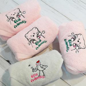 핸드타올 에코실 rPET소재 자수수건 집들이선물 기업답례품 1장 패키지 스티커 무료제작 서비스