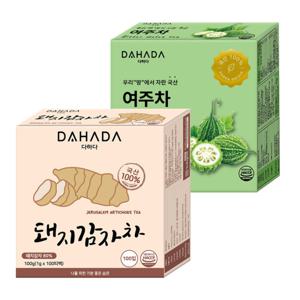 다하다 국산여주차 100티백 + 돼지감자차 100티백 200티백세트 국산 100%