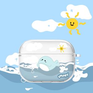 최신 귀여운 에어팟 케이스 아기 고래 투명 / 이어폰 에어팟4세대 3 2 1 프로