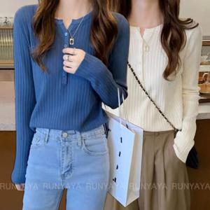 이너 니트 긴팔 상의 캐주얼 여성니트 빅사이즈 블라우스 긴팔니트 빅사이즈 이너티 여성 티셔츠