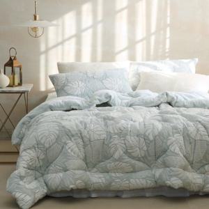 플로라 몬스테라 5mm 착번아웃 극세사 차렵이불 단품 및 세트 SS/Q/K