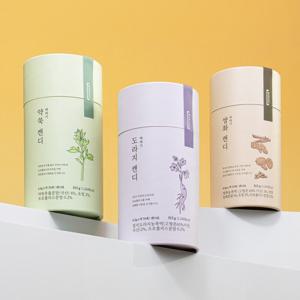 바라기 프로폴리스 캔디 대용량 지관통 315g 3종(도라지약쑥쌍화) + 쇼핑백