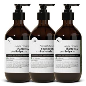 수오가닉 퍼퓸 샴푸워시 로즈마리 1000ml 3개