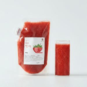 동화속딸기 수제 딸기청 국산 자일로스 홈 카페 에이드 라떼 납품 대용량500g
