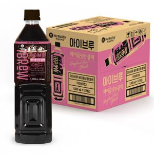 맥널티 아이브루 아메리카노 블랙커피 헤이즐넛 향 1L 12개입 커피/아메리카노