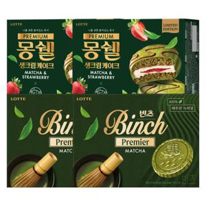 프리미엄 몽쉘 말차딸기 432g 2개 + 빈츠 프리미엄 말차 204g 2개