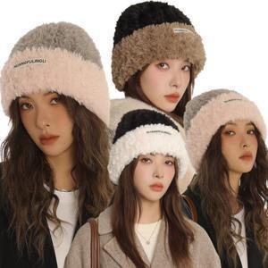 눈꽃 송이캡 따뜻하고 가벼운 겨울 털모자 방한모자 밍크 니트비니 벙거지