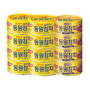 (최대 15%적립) 동원 라이트스탠다드 150G 8캔 + DHA 150G 4캔