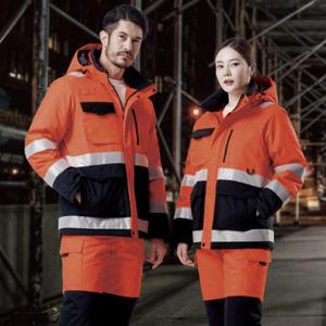 티뷰크 겨울 형광 패딩 캠핑 방한복 작업복 배달 퀵 점퍼 상의 하의 TBS-5032