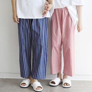 [속옷도둑]커플 면 잠옷바지 남성 파자마 여성 수면바지 세로줄