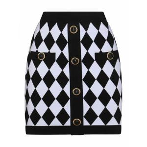 [BALMAIN] 라프리마 여성 니 Length 미디 블랙 앤 화이트 미니 스커트 DF1LB292KG66EAB /8