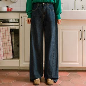 [저스트원] 커버핏 사선절개 와이드진(숏/기본/롱)-기모버전추가