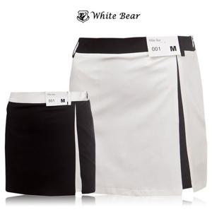 [제로골프][WHITE BEAR] 화이트베어 여성 트임 배색 골프 스커트