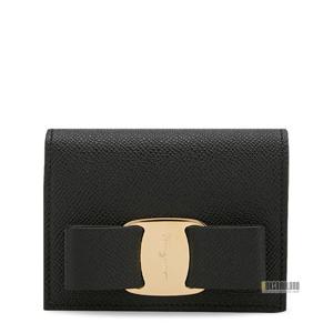 페라가모 여성 바라 보우 블랙 반지갑 22D515 725300