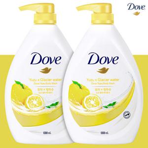도브 유자 바디워시 대용량 1LX2개 (비누품절)