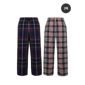 [TRY]여성 9부 플란넬 팬츠 2매 세트