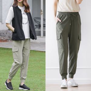 [우일인견]여성 여름 시원한 릴렉스 인견 스판 카고 조거팬츠