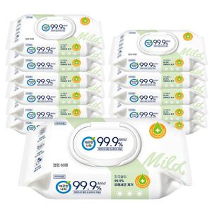 깨끗한나라 클린 손소독티슈 마일드 캡형 60매 12팩