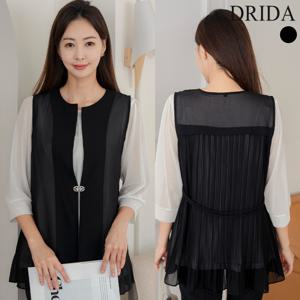 [드리다]엄마옷 드리다 여자 여름 장식 플리츠 빅사이즈 시스루